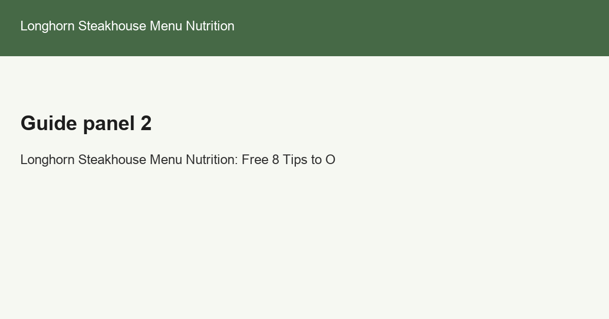 longhorn steakhouse menu nutrition illustration 2
