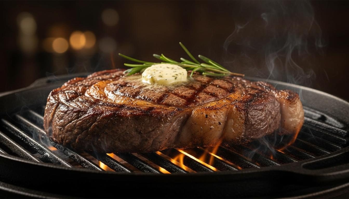 Reheating LongHorn steak leftovers in a skillet at home